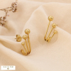 Boucles d’oreille sous-lobe graphique acier inoxydable 0324506 doré