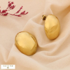 Boucles d’oreille pendantes ovales bombées acier inoxydable 0324555 doré