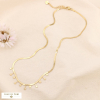 Collier chaîne maille miroir acier inoxydable pampilles étoiles 0123627 doré
