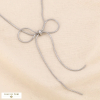 Collier chaîne maille serpent acier inoxydable pendentif nœud papillon 0124090 argenté