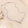 Collier chaîne maille serpent pendentif T stylisé acier inoxydable 0124525 argenté