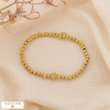 Bracelet Élastique Trèfle Billes Acier Inoxydable 0225033 doré