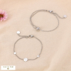 Duo de bracelets acier inoxydable minimaliste organique bille pièce gourmette 0224523 argenté