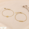 Duo de bracelets fins acier inoxydable losange billes 0224522 doré