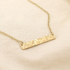 Collier acier inoxydable pendentif barre martelée minimaliste texturé 0125593 doré