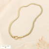 Collier chaîne maille serpent plate acier inoxydable fermoir anneau marin 0126123 doré