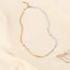Collier acier inoxydable bicolore fines pastilles 0126044 doré/argenté