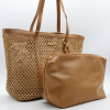 Cabas porté épaule Flora&Co paille papier simili-cuir 0926021 naturel/beige