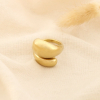 Bague ouverte large deux gouttes stylisées asymétriques acier inoxydable 0426062 doré