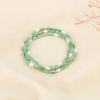 3 bracelets élastiques tubes cristal facetté perles nacrées 0226003 vert aqua