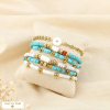 Ensemble 6 bracelets acier inoxydable nacre pierre 0226155 bleu turquoise