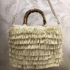 Sac à main femme paille franges style bohème chic 0926018 naturel/beige