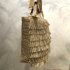Sac à main femme paille franges style bohème chic 0926018 cognac