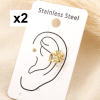 2 bagues d’oreille acier inoxydable fleur marguerite et strass 0326092 doré