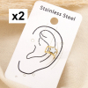 2 bagues d’oreille acier inoxydable fleur nacre 0326097 doré