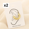 2 bagues d’oreille acier inoxydable anneau épais 0326133 doré
