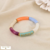 Bracelet jonc élastique LOVE résine marbrée acier 0226111 multi