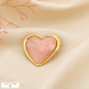 Broche épingle coeur vintage résine marbrée 0526043 rose nude