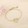 Bracelet double face acier nacre arbre de vie cœur 0226095 doré
