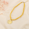 Collier bohème solaire pendentif soleil acier inoxydable 0126177 jaune