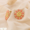 Boucles d’oreille fleur bohème solaire acier inoxydable émail coloré 0325005 rose nude