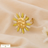 Bague ouverte fleur bohème solaire acier inoxydable émail coloré 0425002 jaune