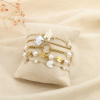 Ensemble 5 bracelets acier inox coeur nacre perle 0226212 blanc