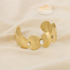 Bracelet manchette ouverte acier inoxydable cabochon nacre 0226087 blanc
