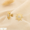 Boucles d’oreilles soleil rayonnant acier inoxydable doré strass 0326101 doré