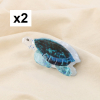 2 pinces griffes cheveux tortue de mer résine marbrée 0626045 bleu foncé