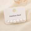 3 paires de puces d’oreille nacrées acier inoxydable 0326131 blanc