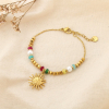 Bracelet soleil acier inox pierre perle acrylique 0226230 multi