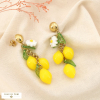 Boucles d’oreille pendantes acier inoxydable grappe citrons 0325143 jaune