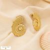 Boucles d'oreilles pendantes acier inoxydable escargot de mer 0325162 doré
